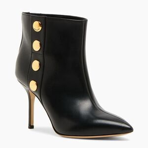 Moschino 80MM Snap-Button Leather Ankle Boots size 38